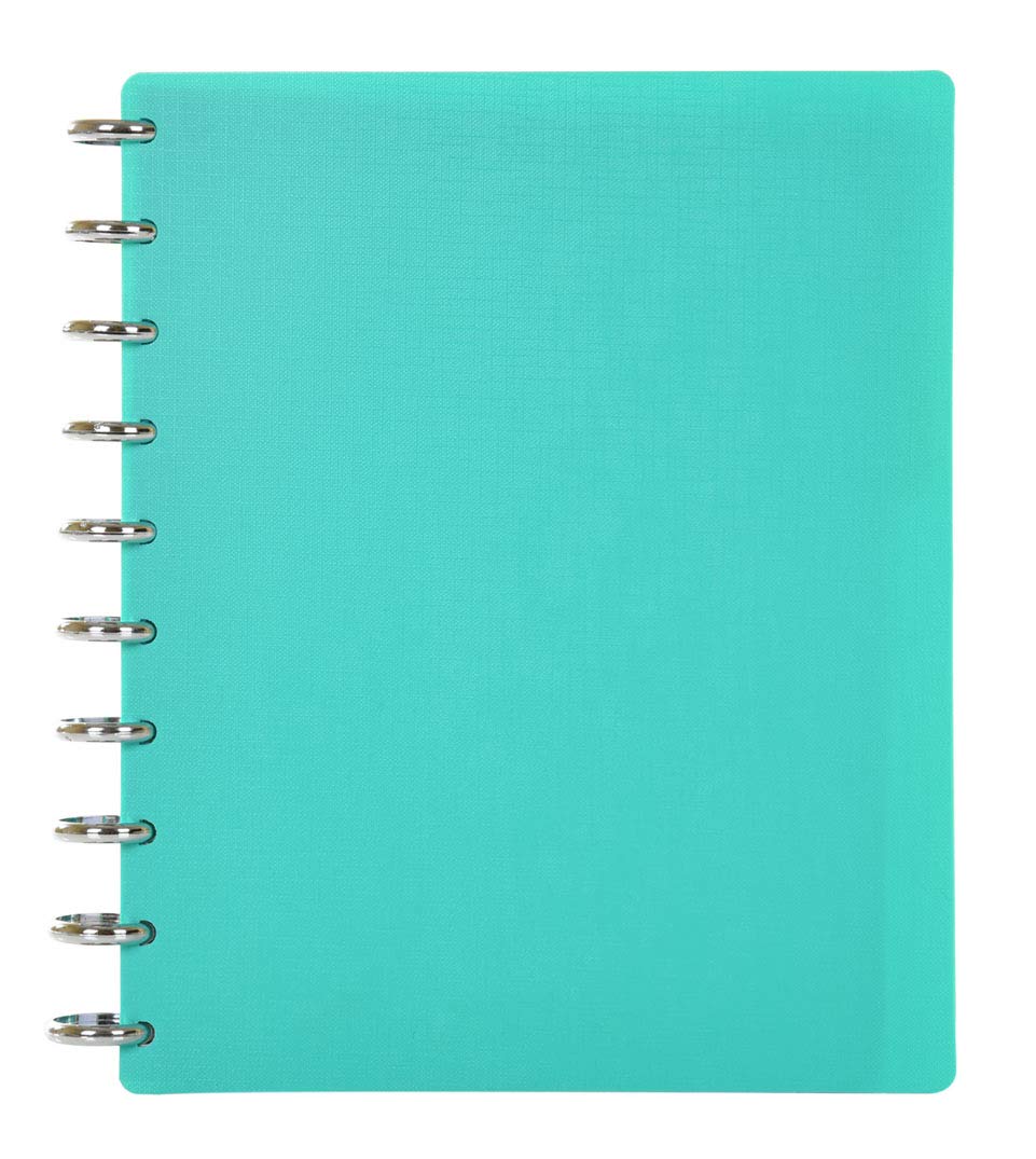 Talia Discbound Notebooks, Planner, Customizable, (Ycelestial Turquoise W/Silver Discs, Midsize (7.5In X 9.75In))