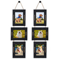 ABSWHLM 5x7 Hanging Picture Frames Rustic Solid Wood 3 Opening Picture Frame Collage Wall Mounted Set Display 4x6 Pictures with 