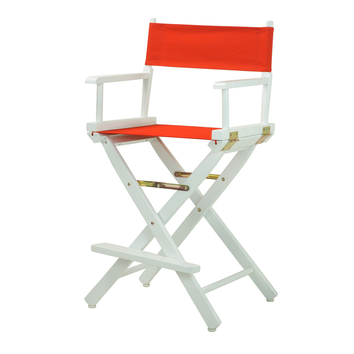 Casual Home 24&quot; Director'S Chair White Frame With Red Canvas, Counter Height