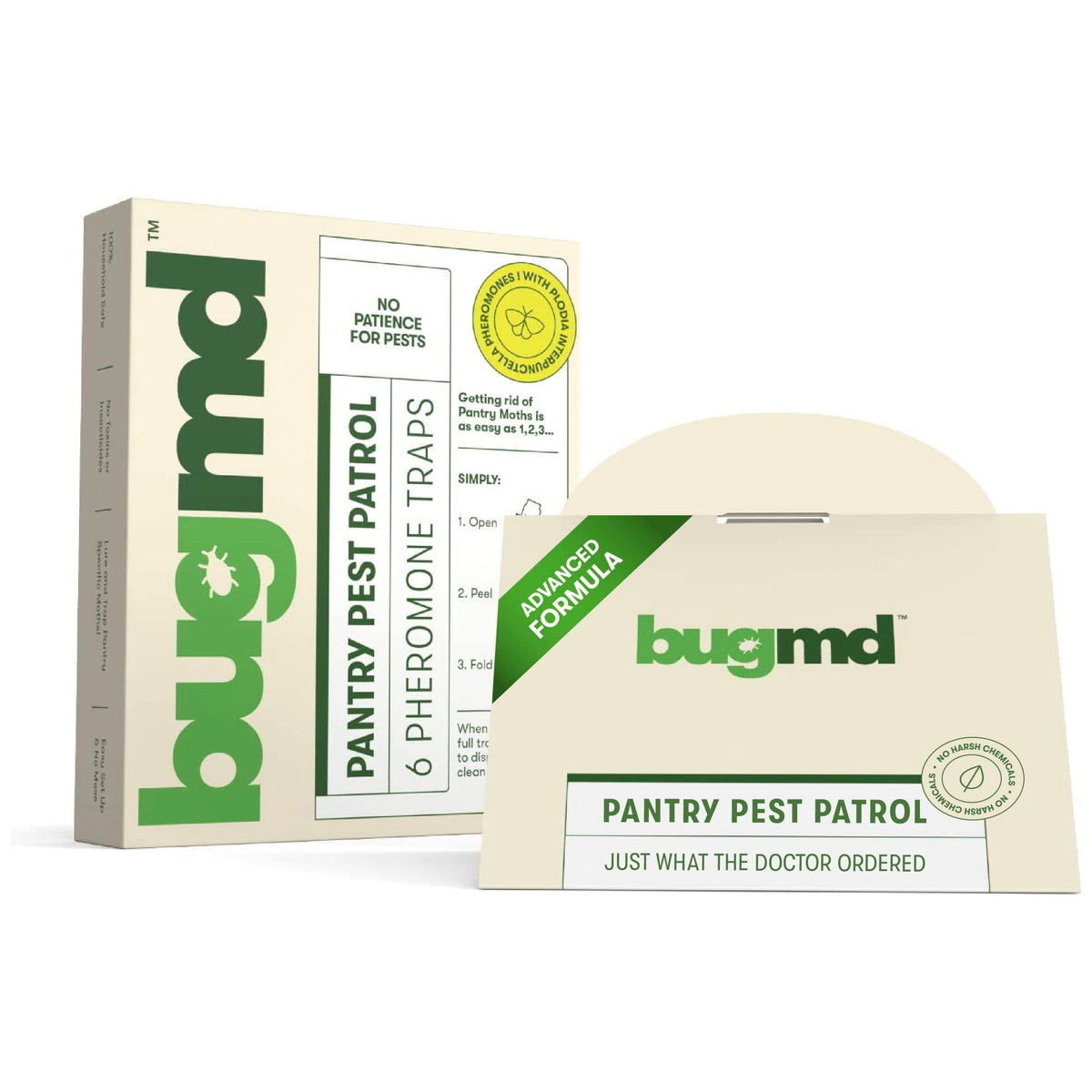 BugMD Pantry Pest Patrol (6 Count) - Moth Traps for Kitchen, Pantry Moth Trap, Bug Trap, Moth Traps for House Pantry, Get Rid of