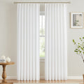 Vision Home White Pinch Pleated Semi Sheer Curtains Textured Light Filtering Window Curtains 90 Inch For Living Room Bedroom Ray