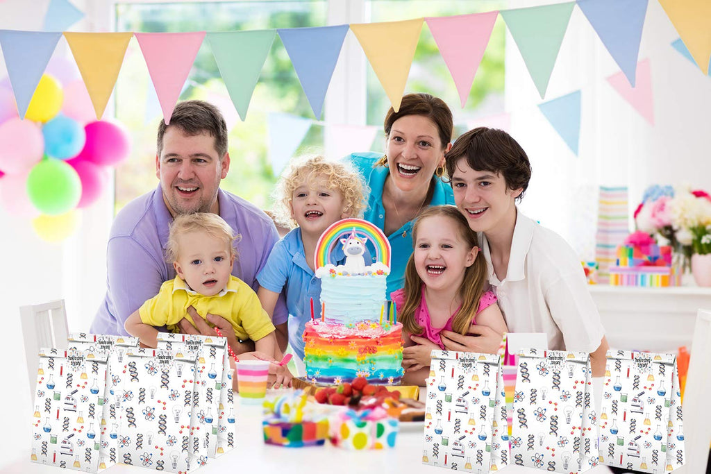 Science Party Favors Candy Bags With Stickers - Science Goodie Gift Treat Bags - Science Themed Birthday Party Supplies