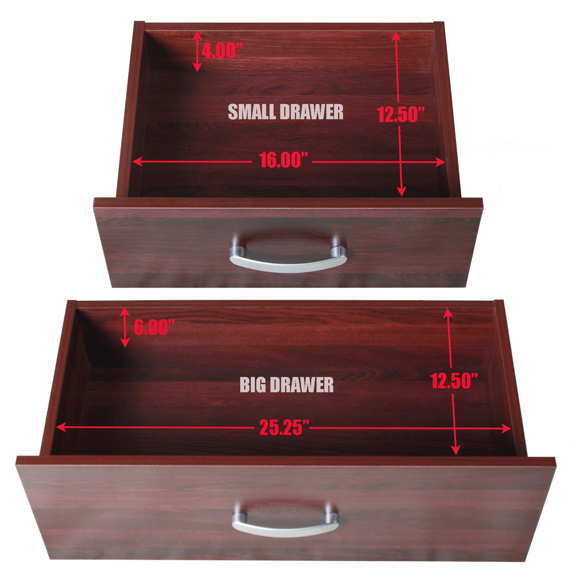 Better Home Products Majestic Super Jumbo 9-Drawer Double Dresser in Mahogany