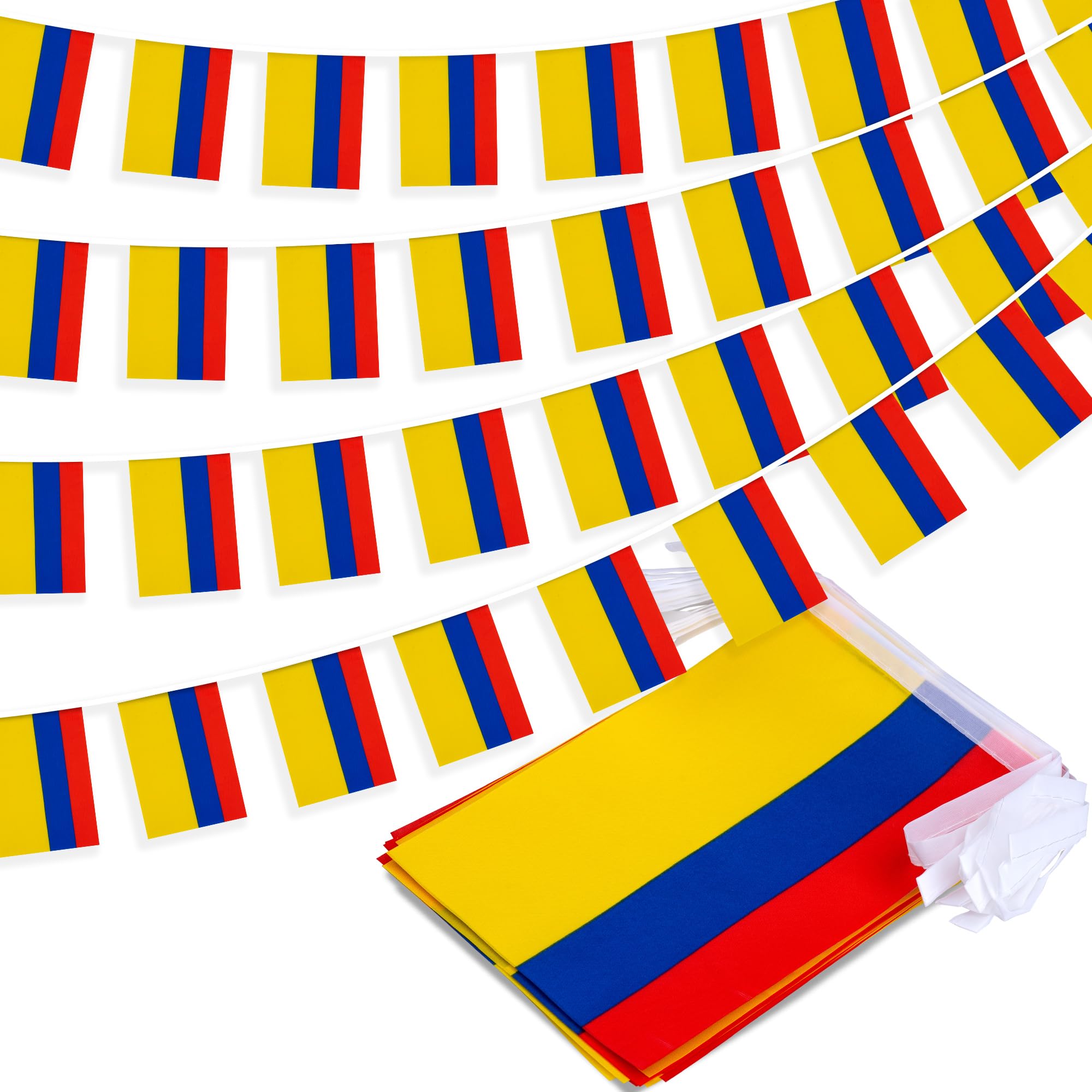 Colombia String Flag Pennant Banner, Small Mini Colombian Flags Bunting Banner, National Country Decoration For School, Party, S