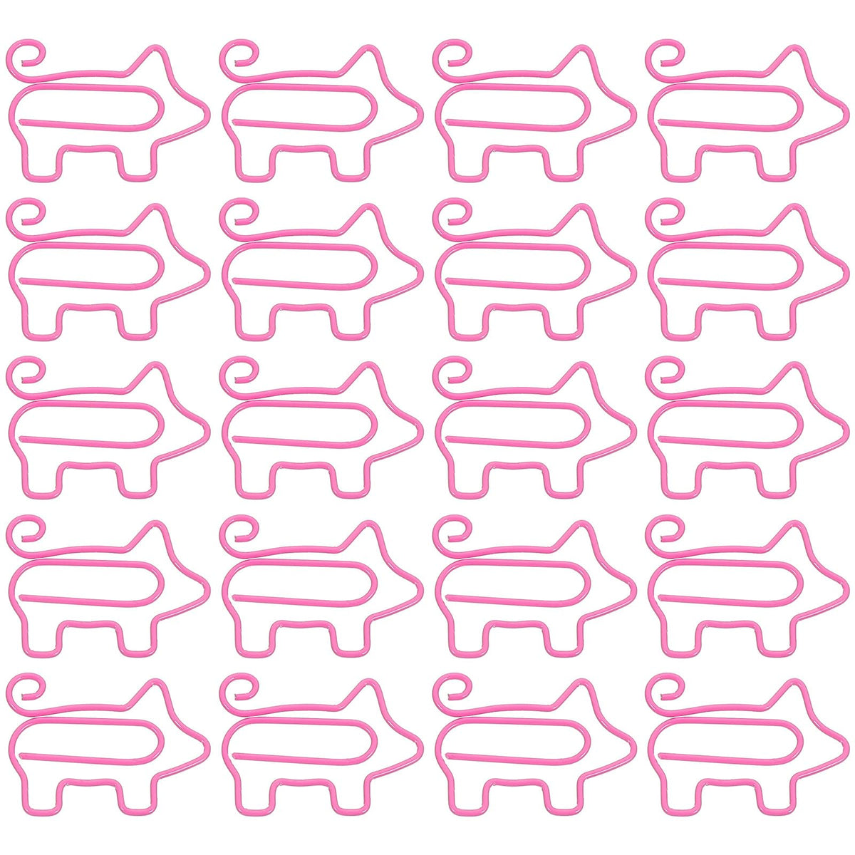 Nuobesty 50Pcs Paper Clips Cute Animal Shape Bookmark Clips Metal Paper Files Holder Creative Office Supply (Pink Pig)