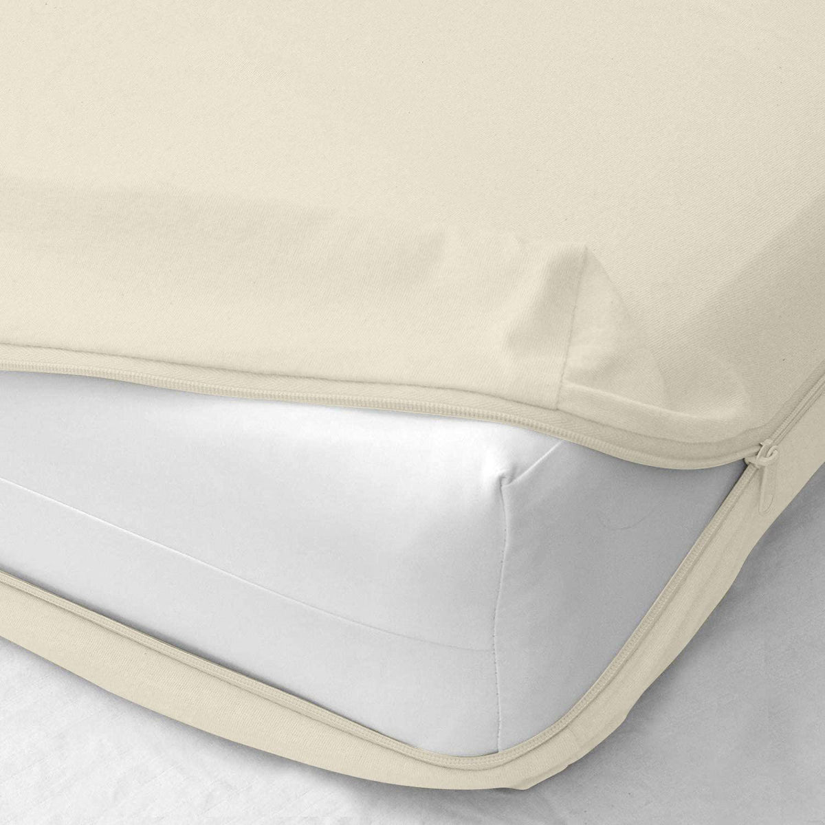 Zipper Fitted Sheet, Extra Long Zipper Fitted Sheet 16'' Deep Pocket, Hotel Quality Brushed Microfiber Bottom Sheet, Soft Wrinkl
