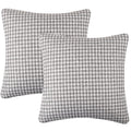 Yeiotsy 2Pcs Houndstooth Throw Pillow Covers Geometric Cushion Case For Couch Sofa Bed And Chair Made Of Cotton And Linen (18 X