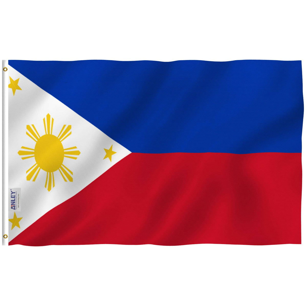 Anley Fly Breeze 3X5 Foot Philippines Flag - Vivid Color And Fade Proof - Canvas Header And Double Stitched - Filipino Philippin