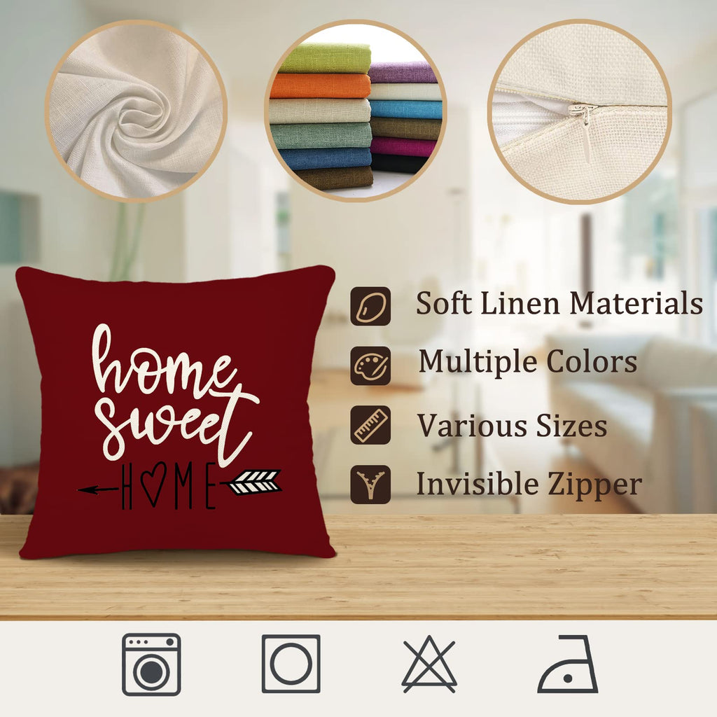 Ycoll Christmas Pillow Covers 18X18 Set Of 4, Modern Sofa Throw Pillow Cover For Christmas Decor, Decorative Outdoor Linen Fabri