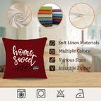 Ycoll Christmas Pillow Covers 18X18 Set Of 4, Modern Sofa Throw Pillow Cover For Christmas Decor, Decorative Outdoor Linen Fabri