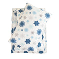 Viviland Plush Christmas Holiday Micro Fleece Full Bed Sheet Set, Soft Fuzzy Polar Fleece Velour Velvet Full Snowflake Printed S