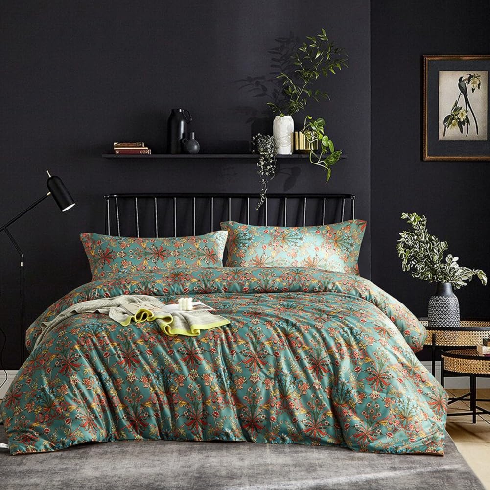 Lifetb Vintage Style Garden Flower Duvet Cover Twin Xl Boho Floral Duvet Cover Cotton Vibrant Flower Pattern Floral Comforter Co
