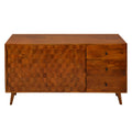 The Urban Port 2 Door Wooden TV Console with 3 Drawers and Honeycomb Design