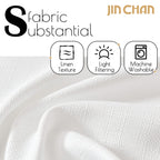 Jinchan White Curtains For Living Room Bedroom Linen Textured Curtains 84 Inches Long Farmhouse Curtains Casual Weave Back Tab D