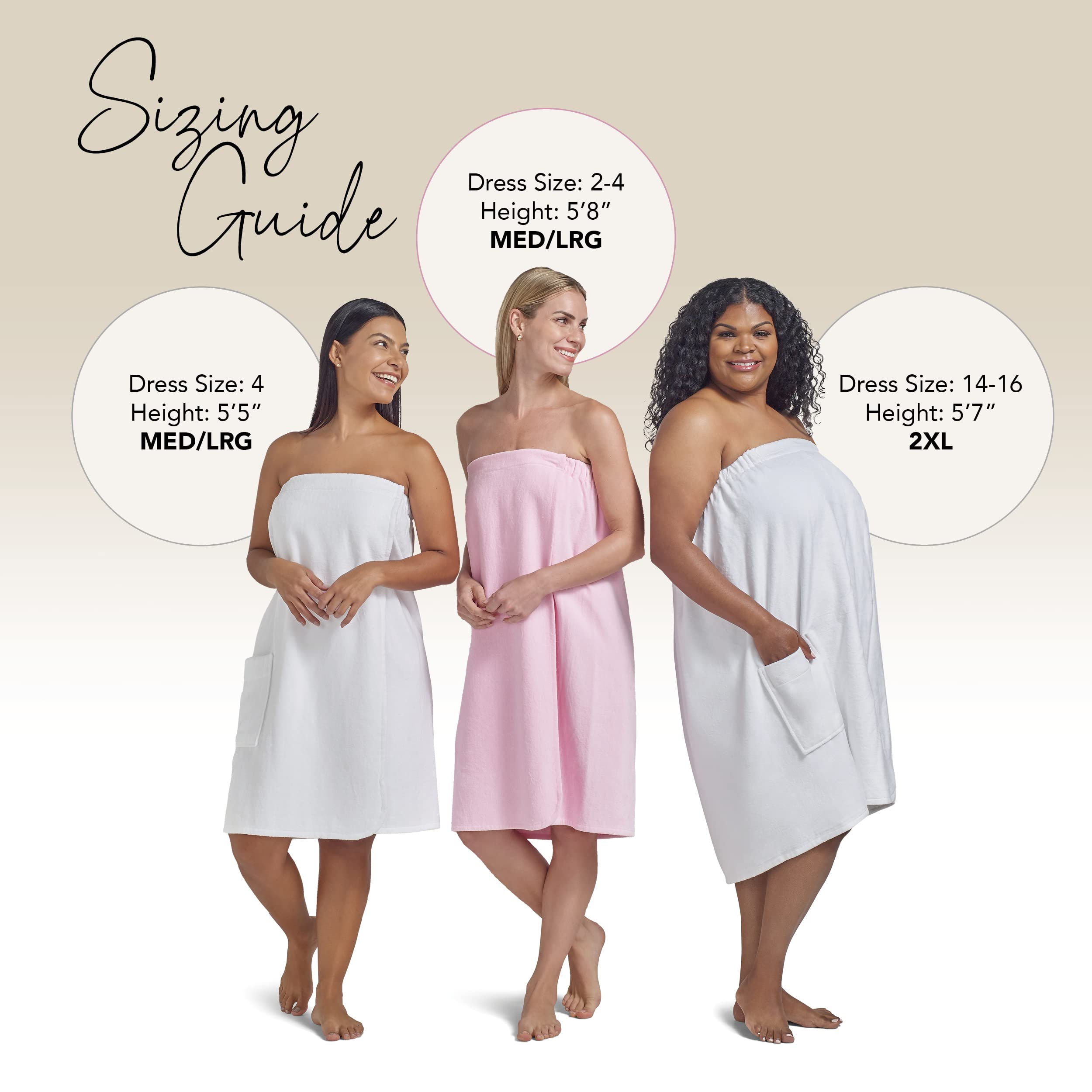 Boca Terry Womens Spa Wrap - 100% Cotton Spa, Shower, Bath And Gym Towel W Snaps, Towel Wrap For Women, Grey, Xxl