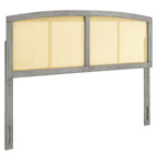 Modway Halcyon Cane Woven Rattan Queen Headboard In Gray
