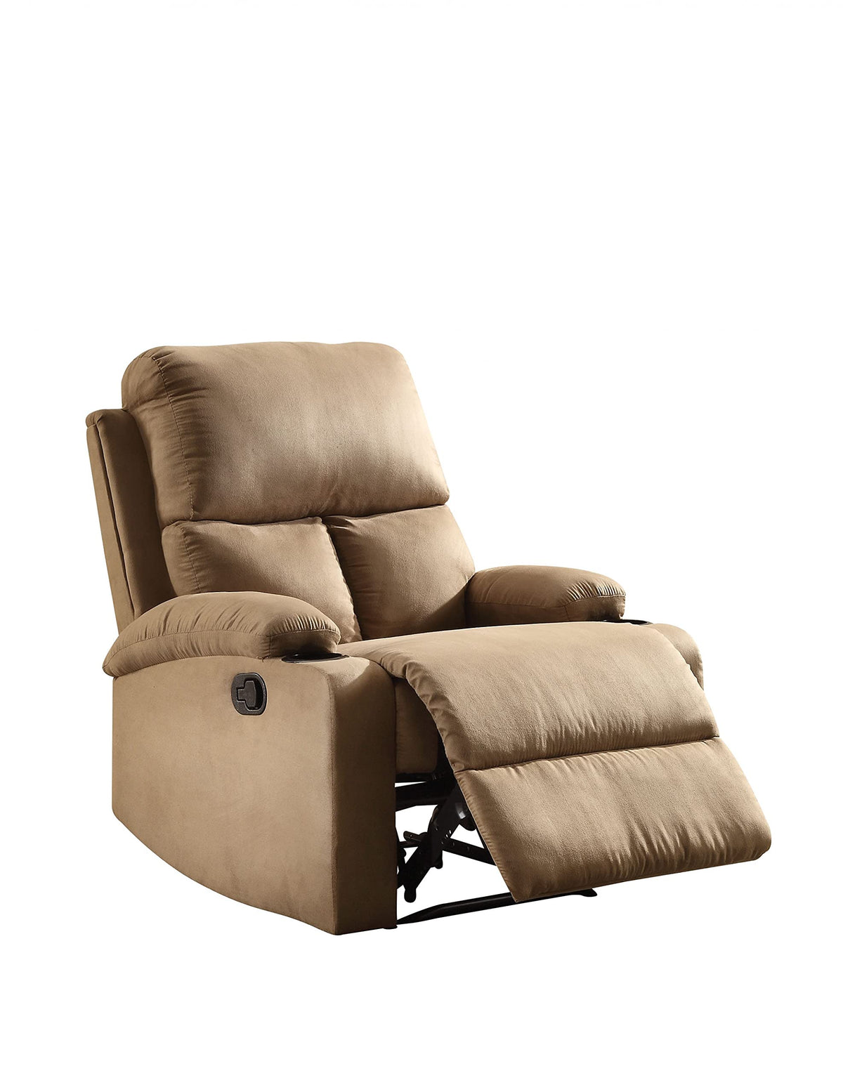 HomeRoots Furniture Recliner in Beige - Microfiber, Wood Frame (286186)