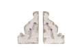 Distressed White Corbel Shaped Bookends (Set of 2 Pieces)