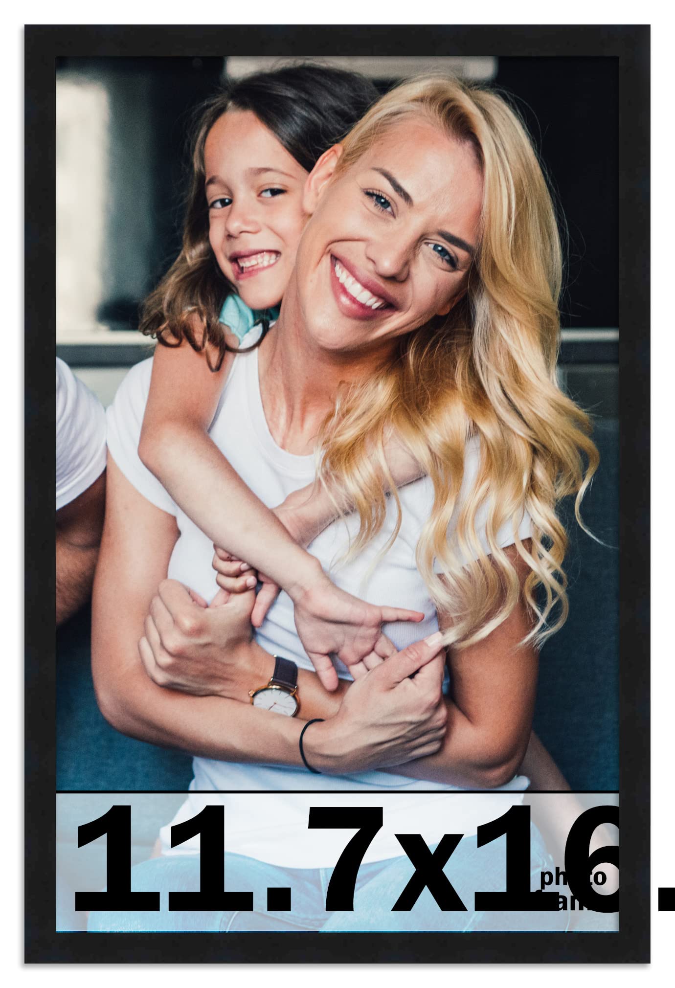 11.7x16.5 Frame Black Picture A3 Frame - Complete Modern Photo Frame Includes UV Acrylic Shatter Guard Front, Acid Free Foam Bac