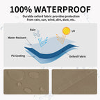 Easy-Going Patio Heater Cover With Zipper And Storage Bag, Waterproof Outdoor Heater Cover Dustproof, Uv-Resisant, Wind-Resistant (89'H X 33'D X 19'B, Camel)