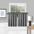 Amzdecor Classic Country Farmhouse Linen Kitchen Window Curtains, Buffalo Check Bathroom Window Curtain Heavy Yarn Dyed Plaid Gi