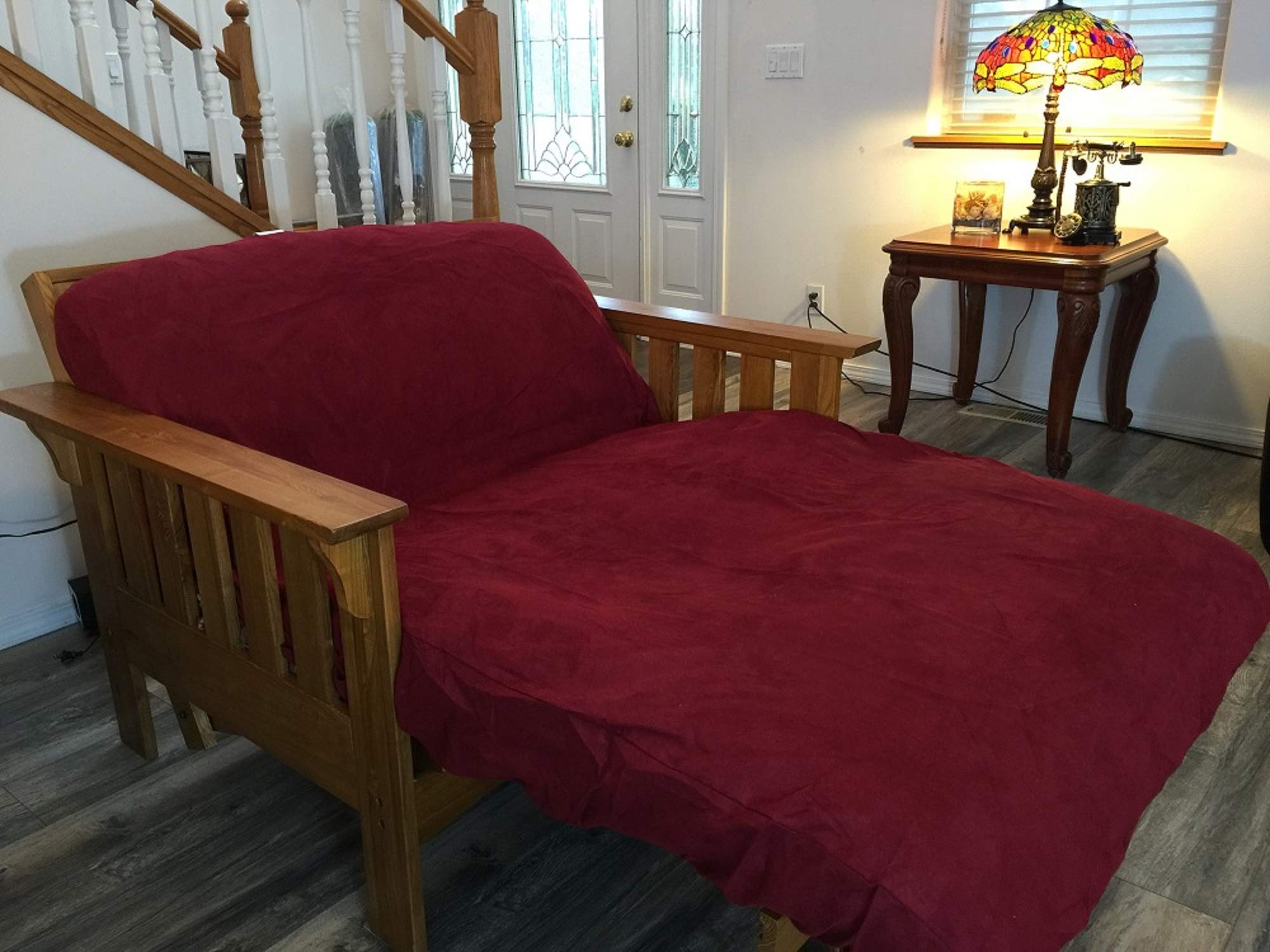 Octorose Twin Size 39X75X8Inch 3 Side Zipper Classic Soft Micro Suede Futon Cover/Sofa Daybed Mattress Cover/Machine Washable Co