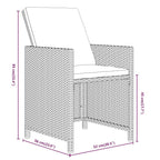 vidaXL Patio Dining Set 15 Piece with Cushions Garden Outdoor Terrace Balcony Dining Dinner Dinette Table and Chair Furniture Poly Rattan Black