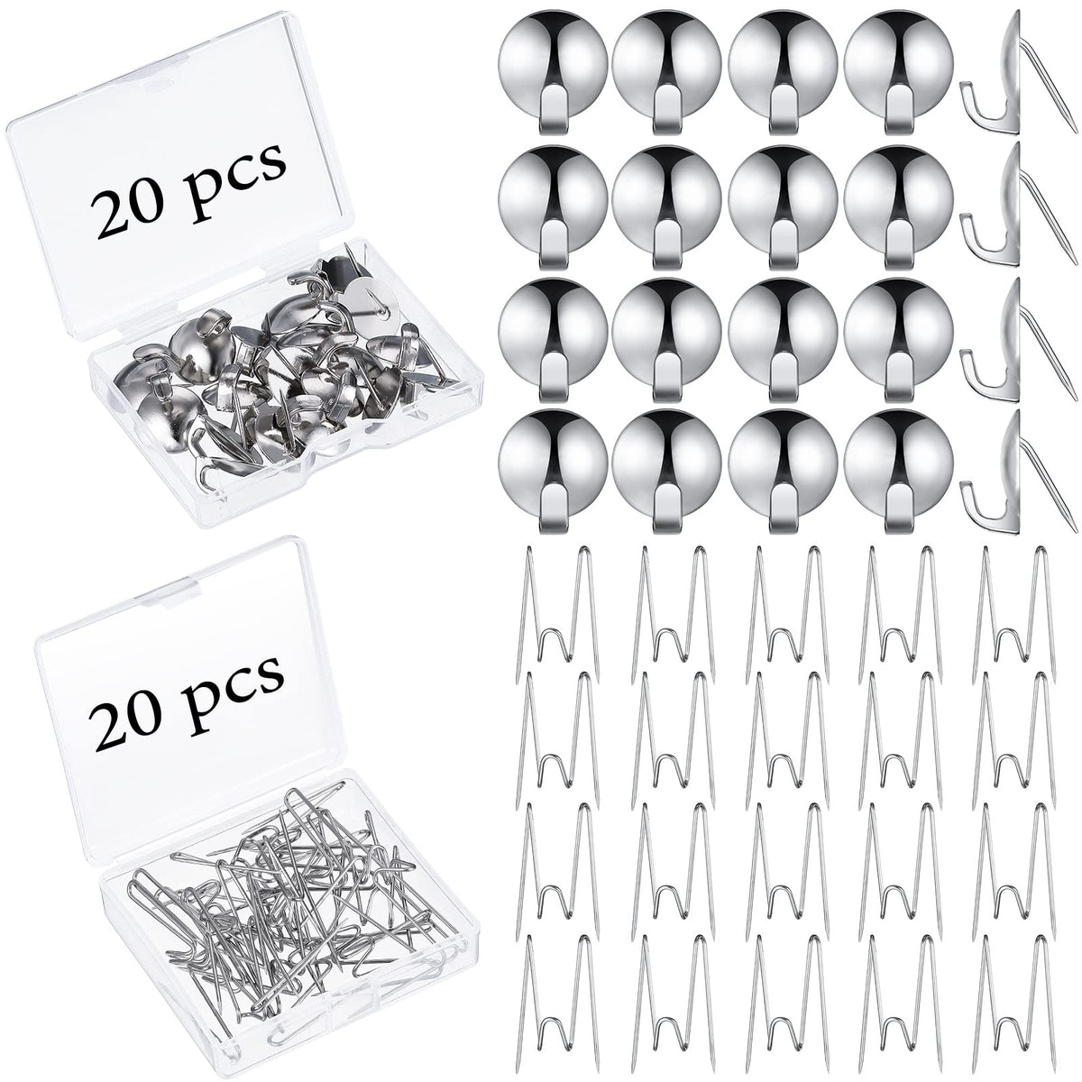 Ripeng 40 Pcs Cubicle Hooks For Fabric Wall, Cubicle Picture Hangers Clips, Fabric Panel Wall Push Pin Hooks For 20 Lbs Office K