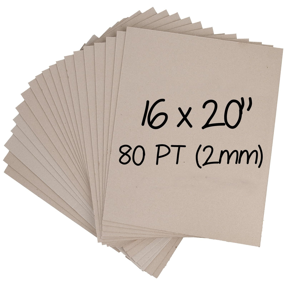 Heavy-Duty Chipboard Sheets 16 X 20 In - 80 Pt (2Mm) Thick - 20 Large Sheets Of Chip Board For Binding Covers, Book Boards, Back