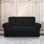 Purefit Stretch Loveseat Sofa Slipcover – Spandex Jacquard Non Slip Soft Couch Sofa Cover, Washable Furniture Protector With Non Skid Foam And Elastic Bottom For Kids (Loveseat, Black)