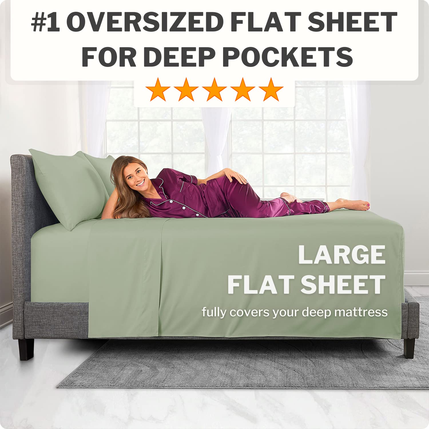 California King Sheet Sets - Deep Pocket California King Sheet Set - [4-Pieces] 21    Cal King Sheets Deep Pocket Fitted, Oversi