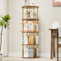 ALLSTAND Rotating Bookshelf, 4 Tier Spinning Bookshelf Tower, 360 Display Unique Round Bookcase, Floor Standing Corner Revolving