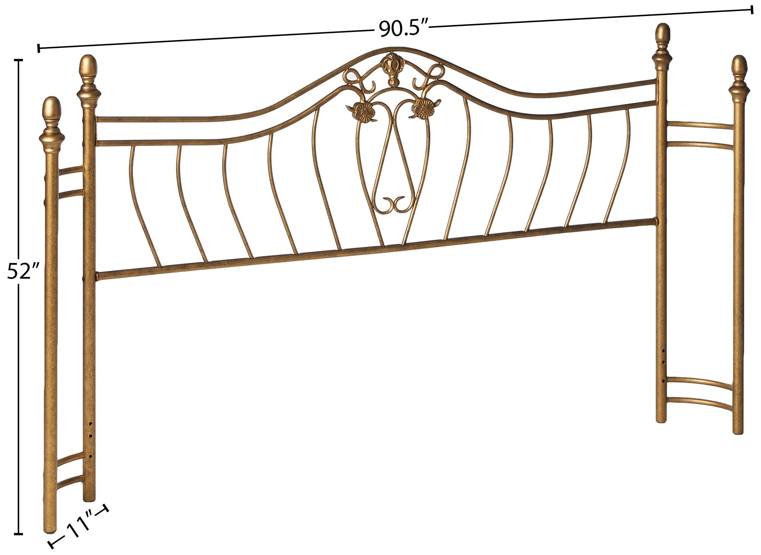 Coaster Home Furnishings Sydney Traditional Wood Eastern King Size Open Frame Bed Frame 53-inch Headboard Brushed Gold 300171KE