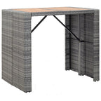 vidaXL Patio Bar Set 5 Piece, Outdoor Bar Table Set with Wood Tabletop, Patio Furniture Set with Cushions, Dining Set for Garden, Rattan and Wood Gray
