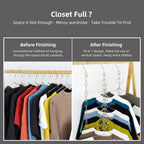 [Pack Of 4Pcs] Waikas Storage Hanger Stainless Steel For Cloth,Ten-Ring Tiered Storage, Saves 9 Times Space, Bedroom Closet Orga