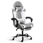 Yssoa White Gaming Chair With Footrest, Big And Tall Gamer Chair, Racing Style Adjustable Swivel Office Chair, Ergonomic Video Game Chairs With Headrest And Lumbar Support