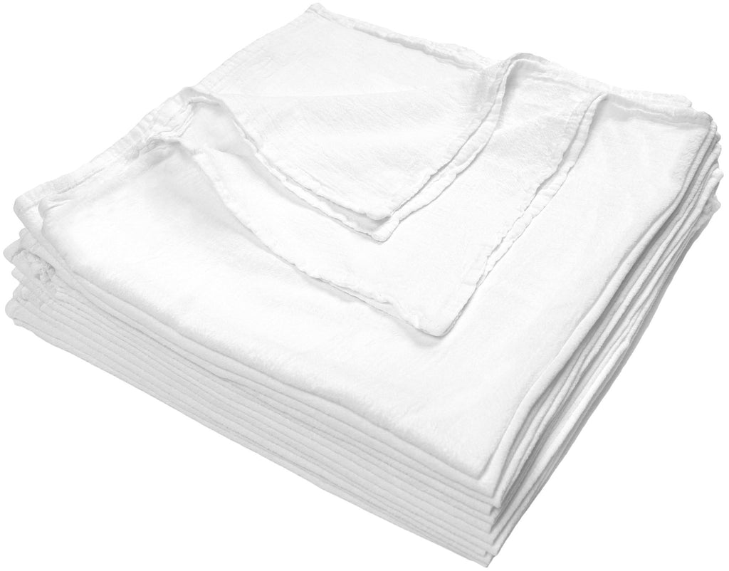 Nouvelle Legende Cotton Flour Sack Commercial Grade Towels, 28 by 29 Inches, White, Pack of 12