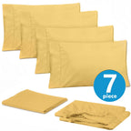 Sweet Home Collection 6 Piece 1500 Supreme Collection Brushed Microfiber Deep Pocket Sheet Set-2 Extra Pillow Cases, Great Value, Split King, Yellow