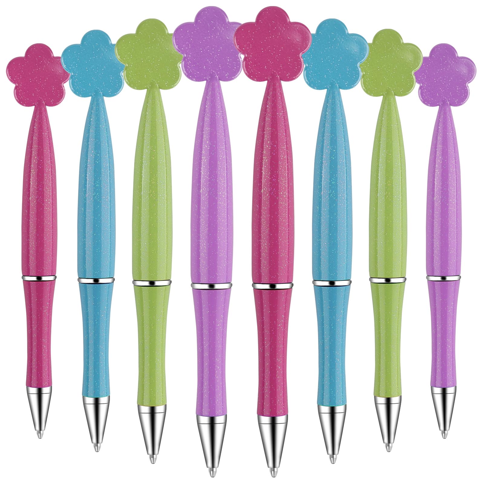 Zuazaor 24 Pack Spring Summer Flower Party Pens Black Gek Ink For Adults Office School Crhistmas Valentine'S Wedding Party Suppl