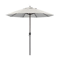 California Umbrella 9' Round Aluminum Patio Umbrella, Crank Lift, Auto Tilt, Bronze Pole, Woven Granite Olefin