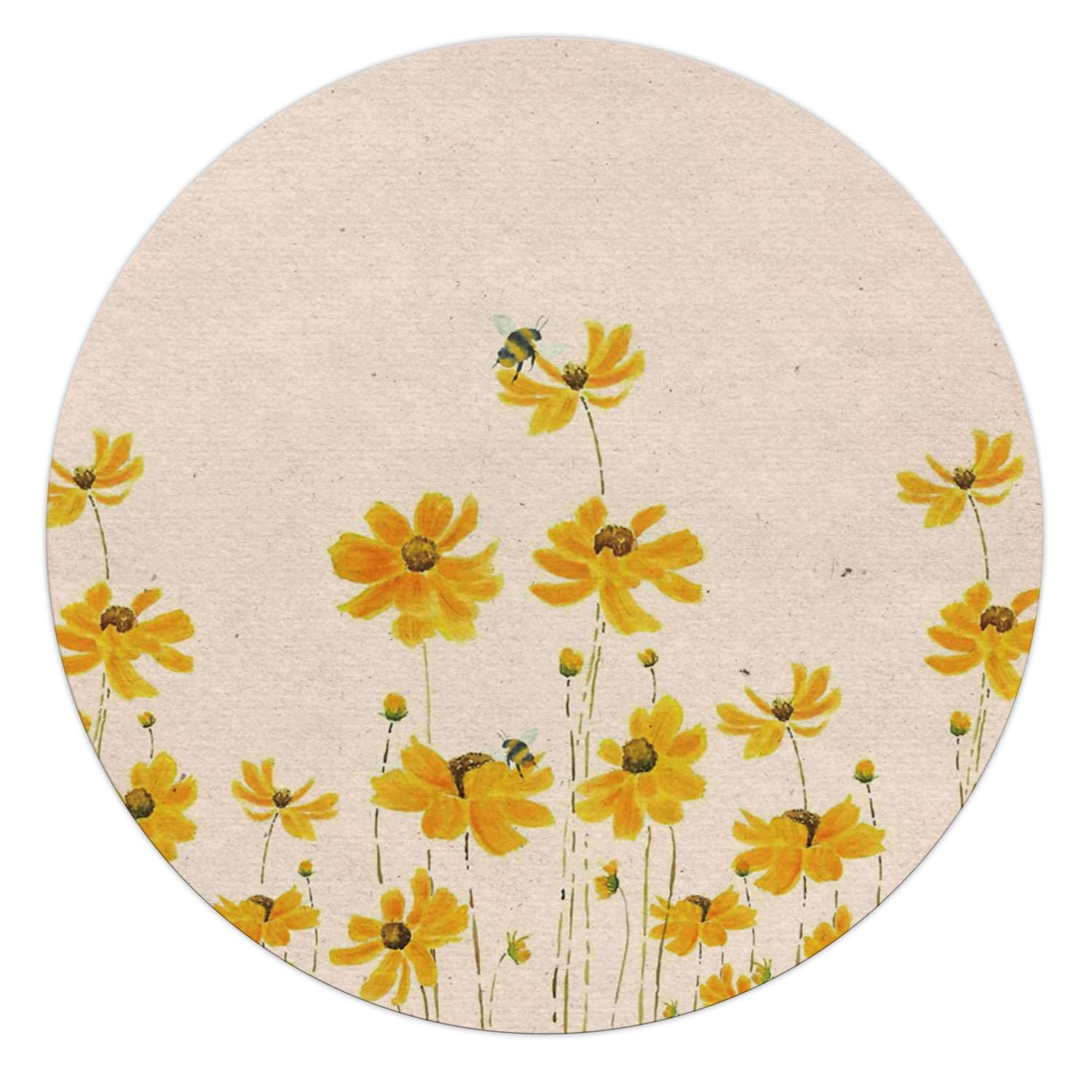 Quicqod Yellow Flower Daisies Mouse Pad,Non-Slip Rubber Base Mousepads For Home Office College Dorm Desk Decor,Gifts For Flower
