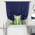DWCN Blackout Curtains-Tie Up Shade for Window Thermal Insulated Room Darkening Rod Pocket Curtains for Kitchen, Navy Blue, W42 
