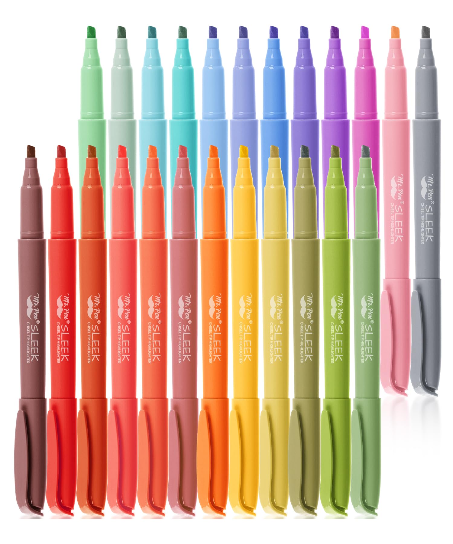 Mr. Pen- Pastel Highlighters, 24 Pack, Chisel Tip, Colorful, Cute Highlighters Assorted Colors, Quick Drying, Smear Resistant