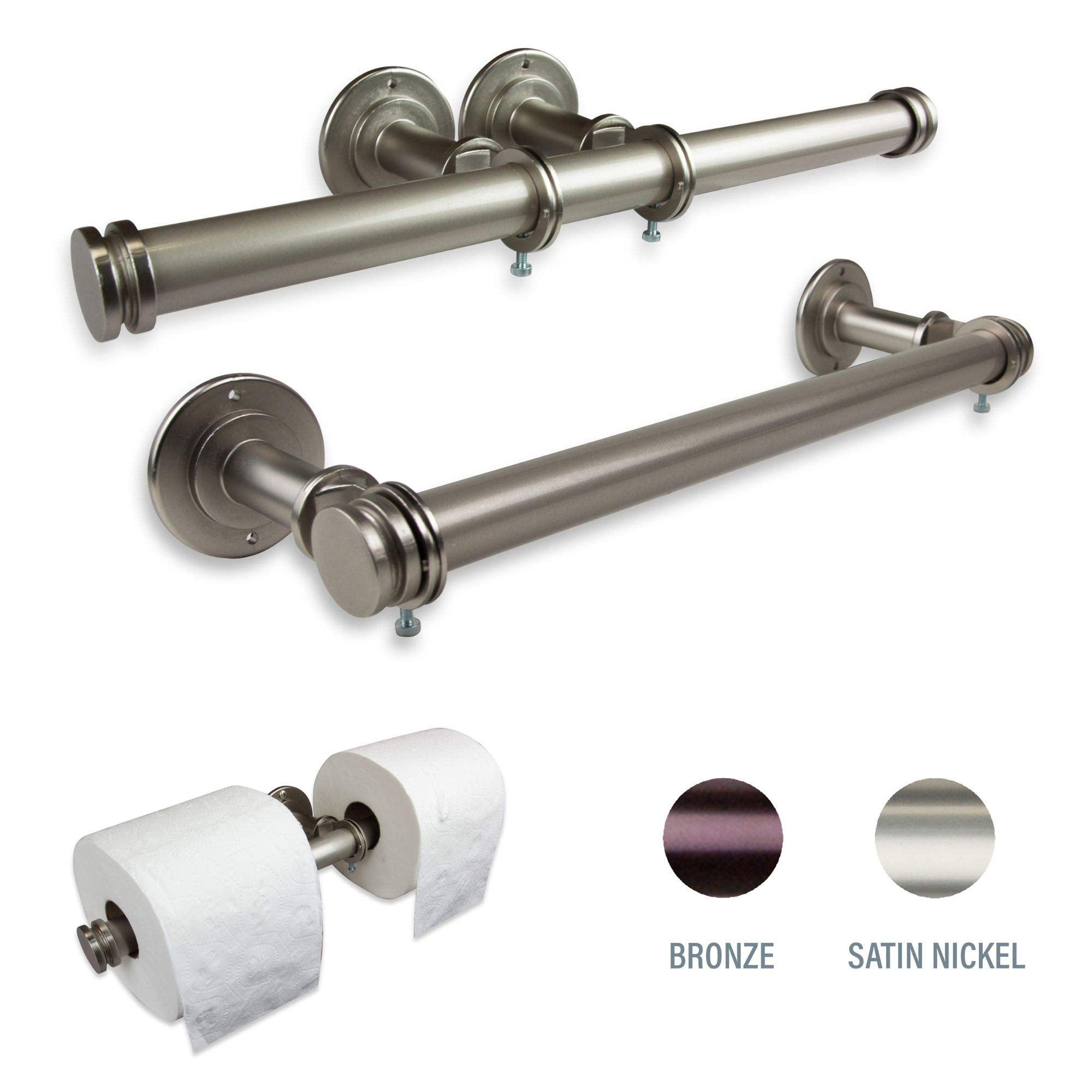 15 Silver Contemporary Double Toilet Paper Holder