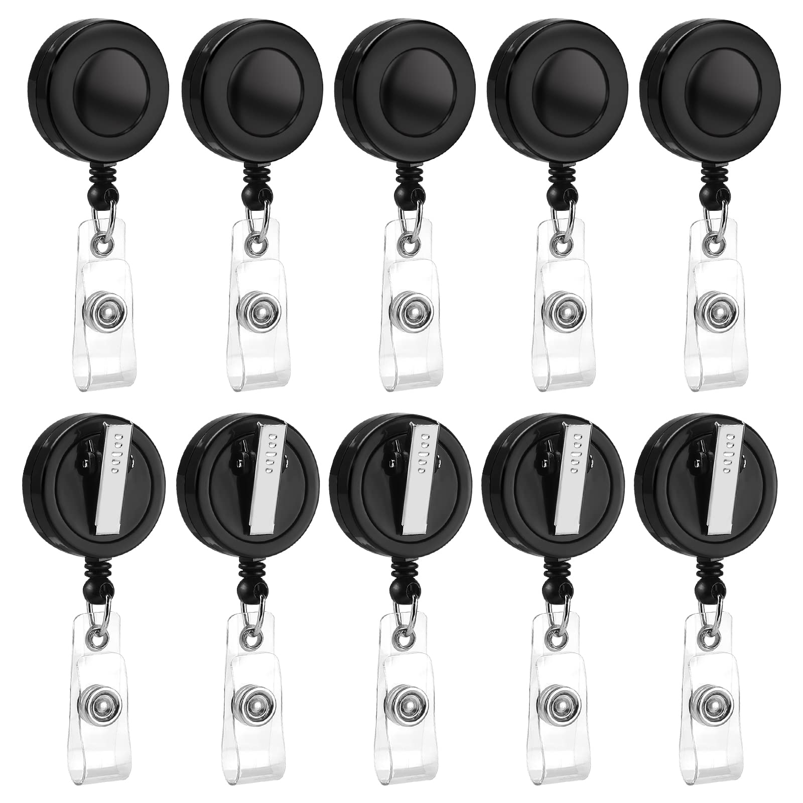 50 Pack Badge Reels Retractable With Swivel Alligator Clip Retractable Badge Holder Reels For Students, Teachers, Office Workers