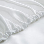 Homiest White Satin Fitted Sheet Twin Size Fitted Bed Sheet, Deep Pocket Fitted Sheet Only, Luxury & Ultra Soft Bedding Fitted Sheet Single Bottom Bed Sheets Sold Separately