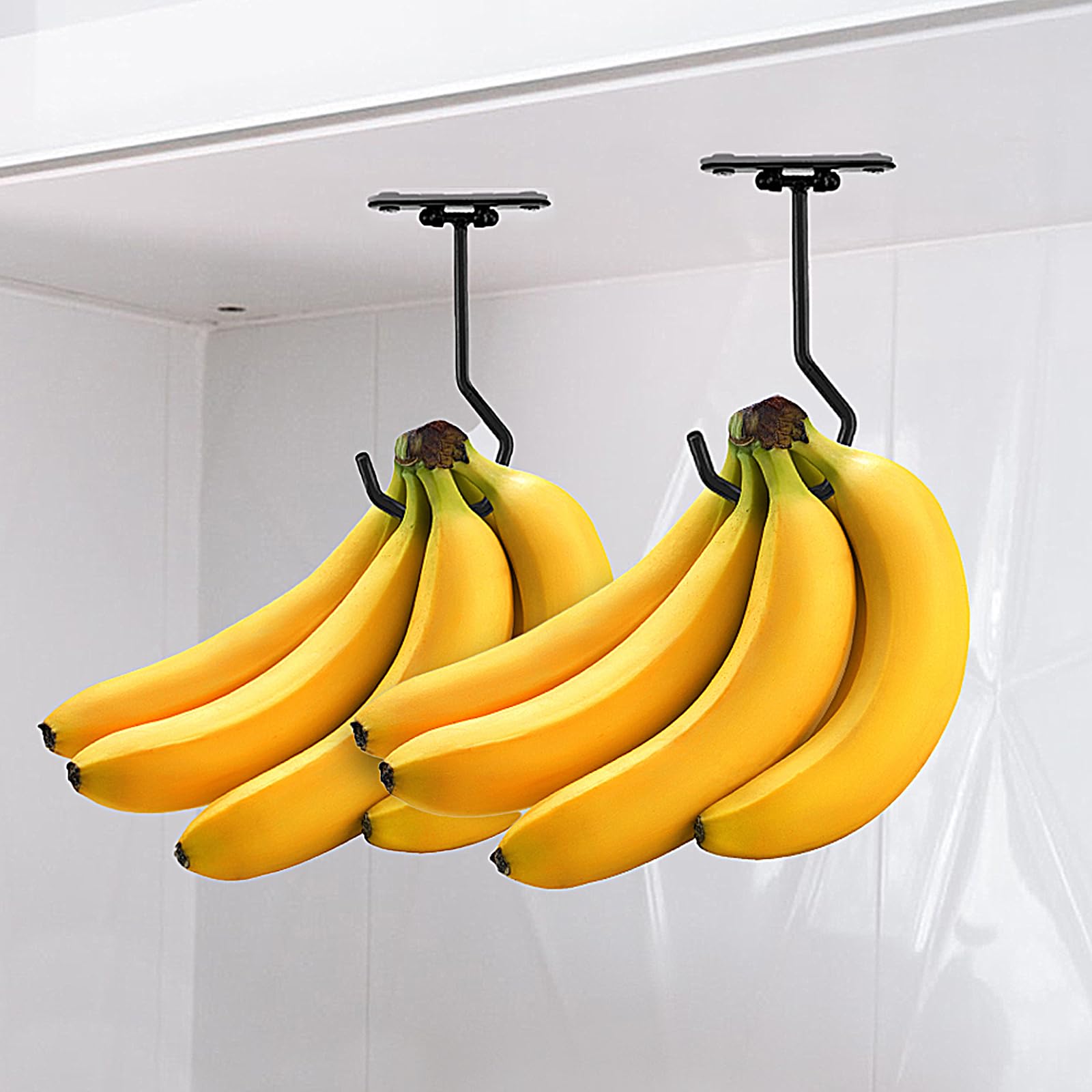 JINIHFW Banana Hook Hanger, Banana Hook Under Cabinet,Metal Banana Hanger Under Cabinet Hook
