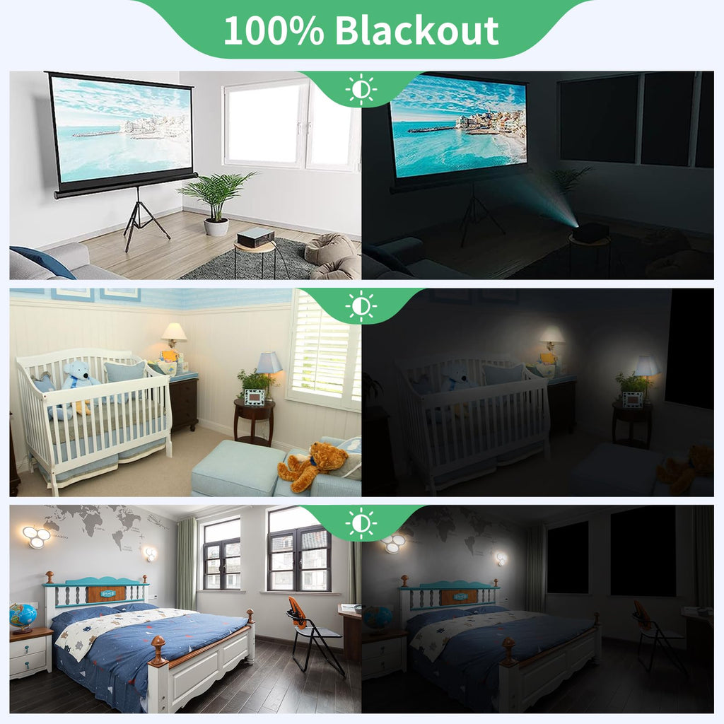 Boxelfos 100% Blackout Blind Curtains Window Cove (39''X 59'')[Diy Cut To Any Size Or Shape] [Hook & Loop Tabs][ Portable Bags F
