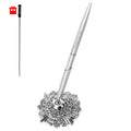 Rutich Hollow Round Pen Holder Signing Pen Set For Wedding Bridal, Silver