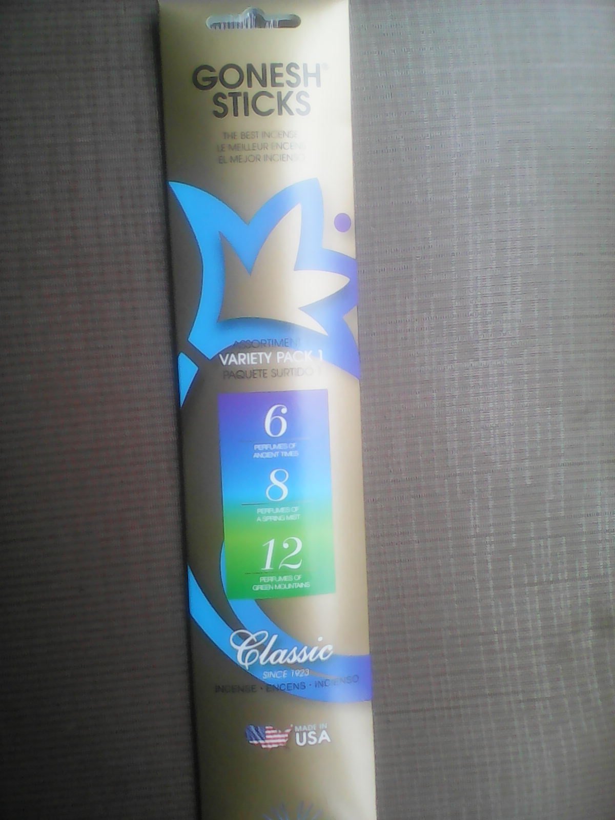 Gonesh Incense Sticks No 6, 8, 12 Variety Pack,2 Packs of 30 Sticks